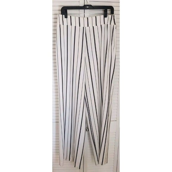 NINE WEST WHITE STRIPED WIDE LEG  PANTS SIZE 8 - Picture 3 of 8